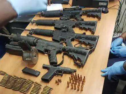 16 in police custody after four M-16 rifles seized - Jamaica Observer