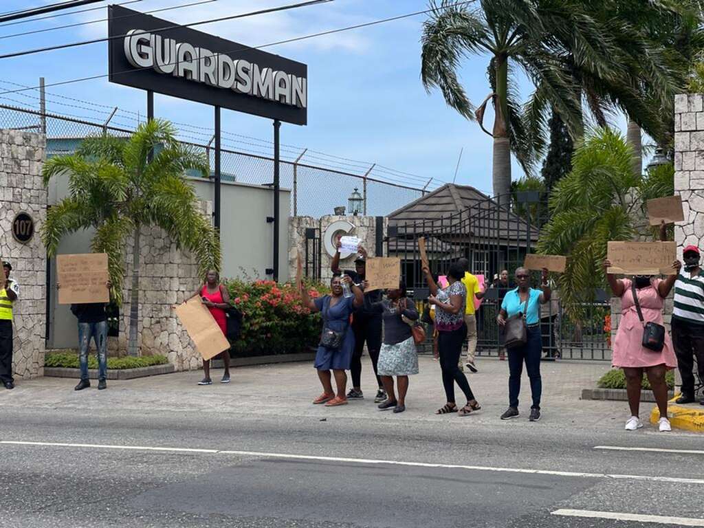 WATCH Security guards stage protest at Guardsman HQ Jamaica Observer