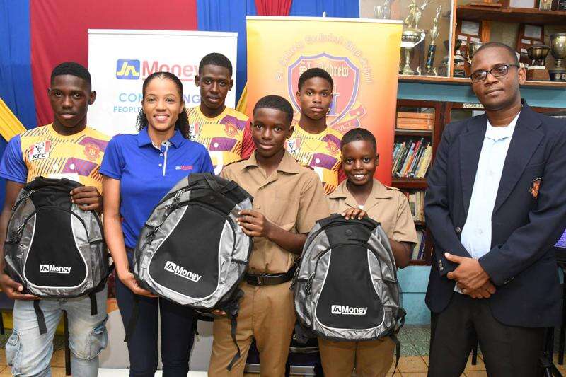 STATHS football team gets backtoschool supplies Jamaica Observer