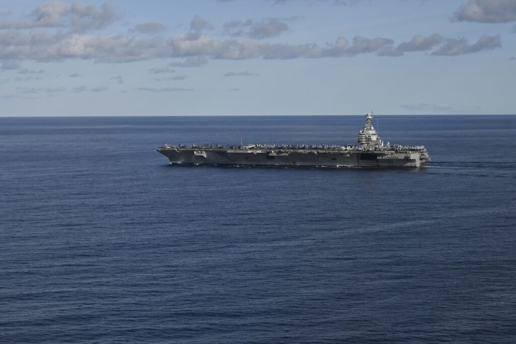 US military says aircraft carrier now in Caribbean