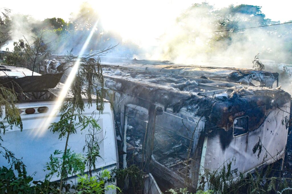 24 derelict JUTC buses razed