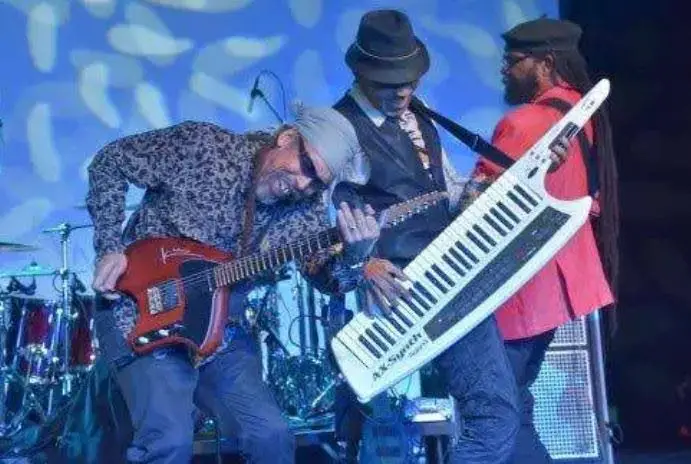 Third World in performance at The Casino in Dania Beach, Florida, in July 2019. From left are: Stephen “Cat” Coore, Norris Webb, and Richie Daley. (Photos: Observer File)