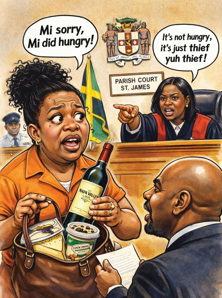 Woman on larceny rap claims hunger