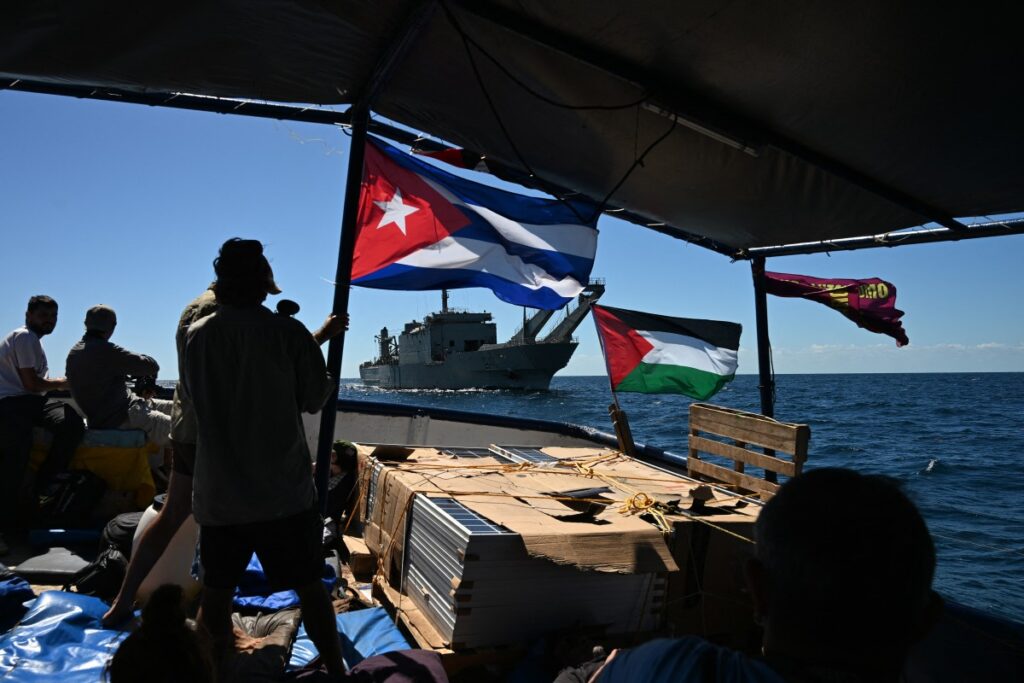 The Mexican Navy searched Friday for two sailboats that went missing while transporting humanitarian aid to crisis-hit Cuba, a week after leaving Mexico with nine people aboard.