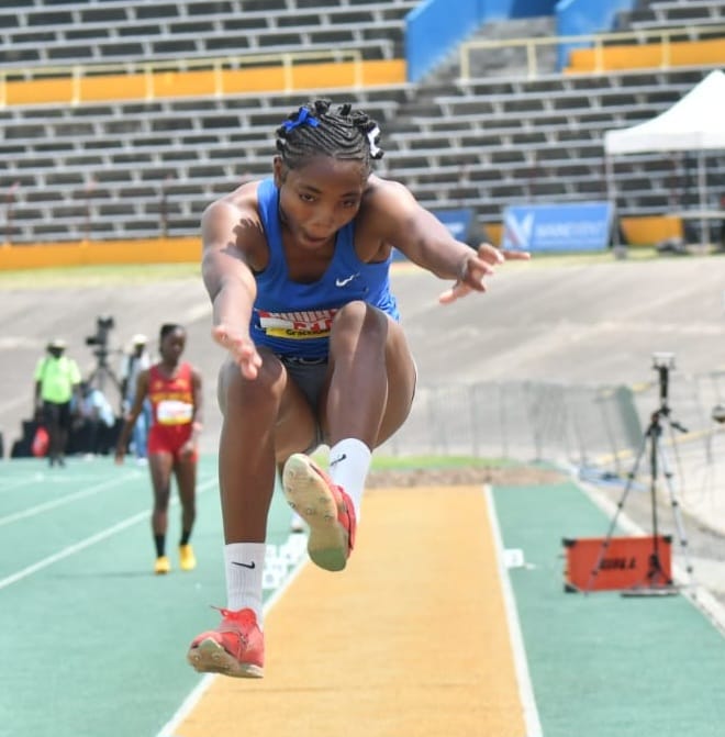 Hydel High’s Zavien Bernard, last year’s silver medallist, leads the qualifying for the Class 2 girls long jump after posting a 5.64m (1.3m/s) on Tuesday’s opening day of the ISSA/GraceKennedy Boys and Girls Athletics Championships at the National Stadium.