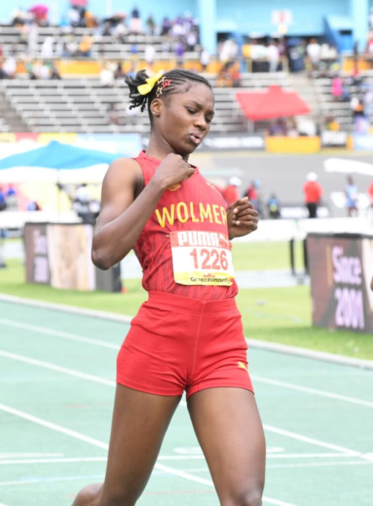 Wolmer’s Girls’ Natrece East completed the girls Class 2 sprint double after she won the 200m in 23.54 seconds (-1.2m/s) on Saturday’s final day of the ISSA/GraceKennedy Boys and Girls Athletics Championships at the National Stadium.