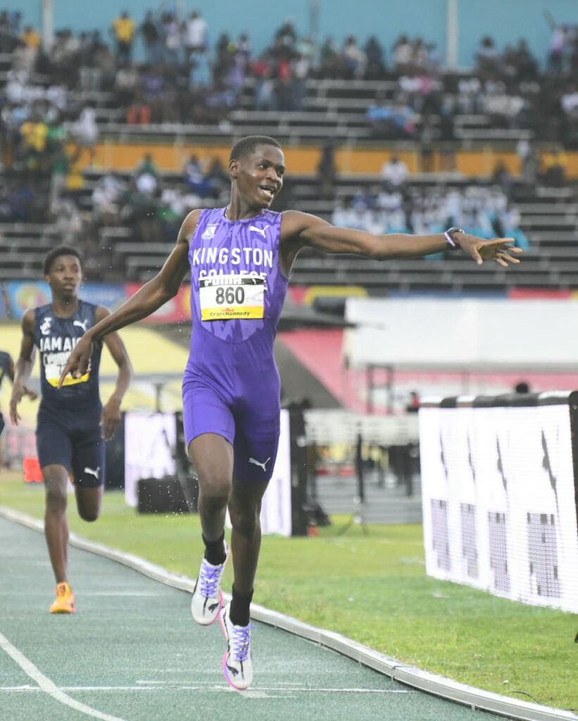 Kingston College’s Julius Itubo broke his second record of the ISSA/GraceKennedy Boys and Girls Athletics Championships after he erased Waqar daCosta’s 19-year-old record in the Class 3 800m with 1:57.52 in the final on Saturday.