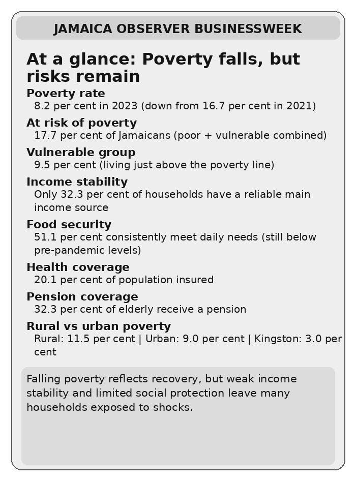 Falling poverty, fragile households