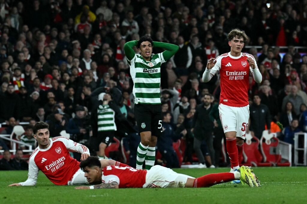 Arsenal reached the Champions League semi-finals after riding their luck in a nervous goalless draw against Sporting Lisbon that clinched a 1-0 aggregate victory on Wednesday.