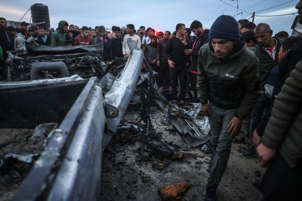 Gaza's civil defence agency said Israeli strikes across the Palestinian territory on Friday killed at least 13 people, including five in an attack that targeted a police vehicle.