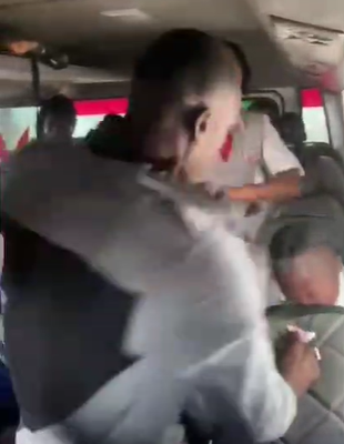 The bus conductor captured in a viral video assaulting two female students of a Corporate Area high school is now in police custody.