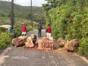 Irate residents block Trelawny roadway in protest over lack of piped water