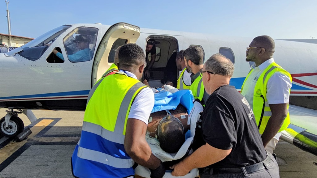 WATCH: ‘I will be by his side’ says spouse as burn victim airlifted to US for treatment