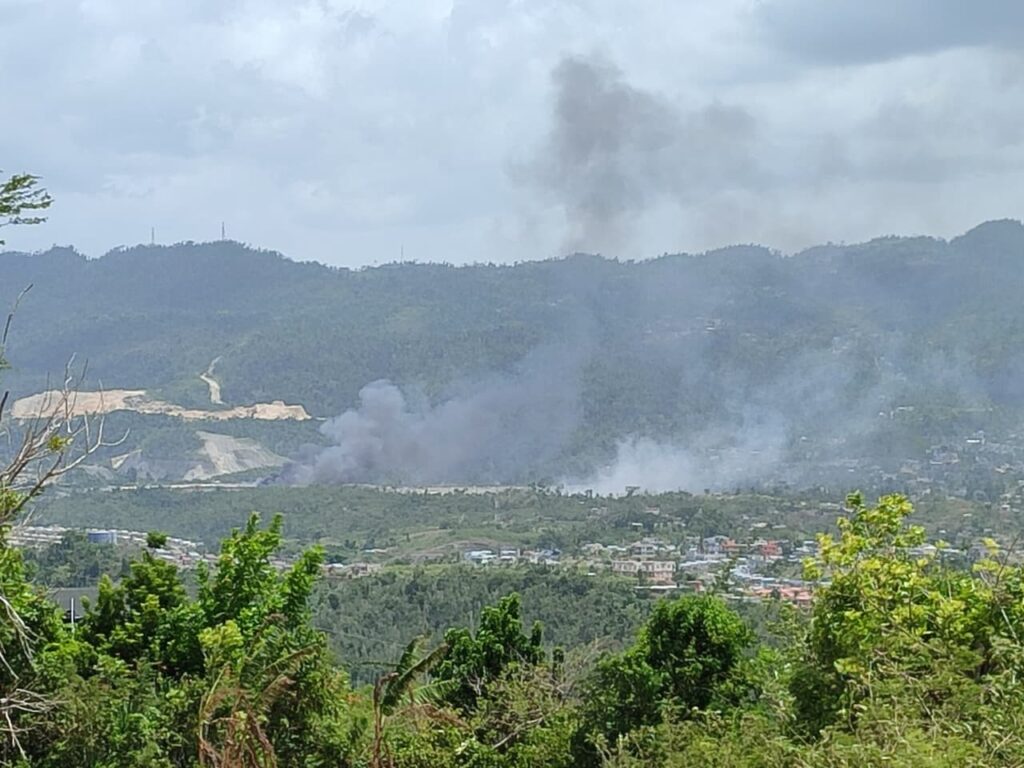 Fire Rages at Retirement Landfill in St. James, Jamaica