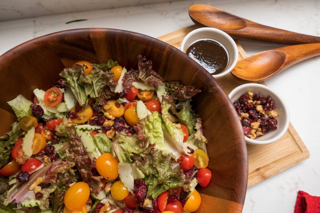 Shan’s Mixed Green Salad with Honey Dijon Balsamic Dressing