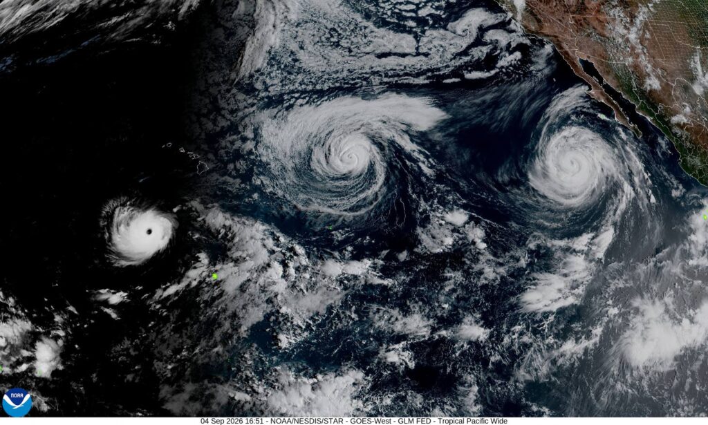 Rare trio of Pacific hurricanes fuelled by historic El Niño