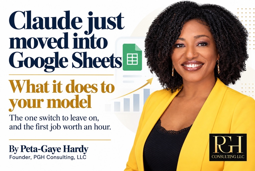 Claude just moved into Google Sheets — what it does to your model, the one switch to leave on, and the first job worth an hour
