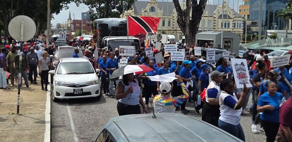 Workers protest policies of Trinidad and Tobago government